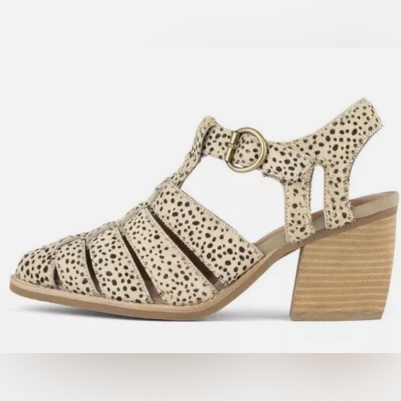 Jeffrey Campbell Anthropologie Angora Calf Hair Sandal Heels Cheetah Womens Sz 8 - Picture 2 of 10